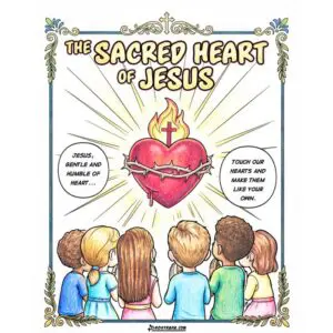 Devotional Sacred Heart drawing with children