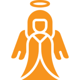 Orange angel icon with halo